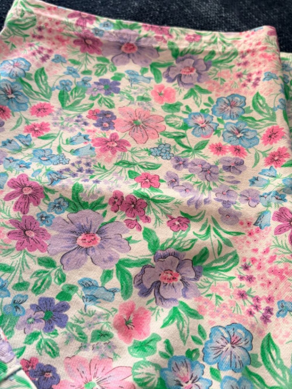 Big Bud Press Work Pants "wallpaper" Floral Pastel Pink Purple Blue Size L - Picture 5 of 8
